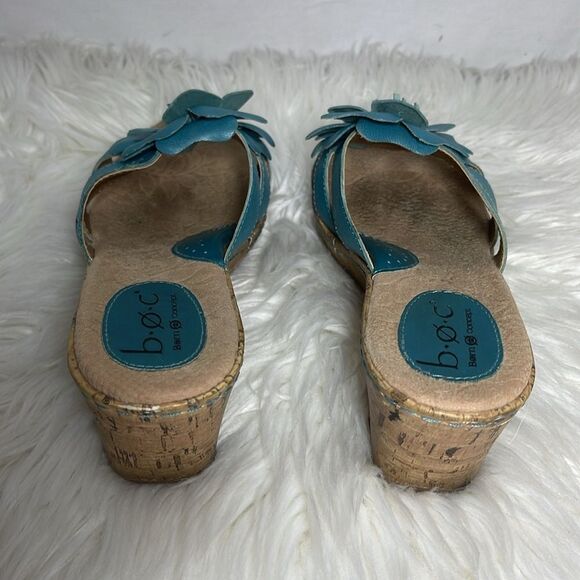 Born BOC Concept Blue Floral Trim Cork Wege Sandals Sz 7 - Picture 3 of 6